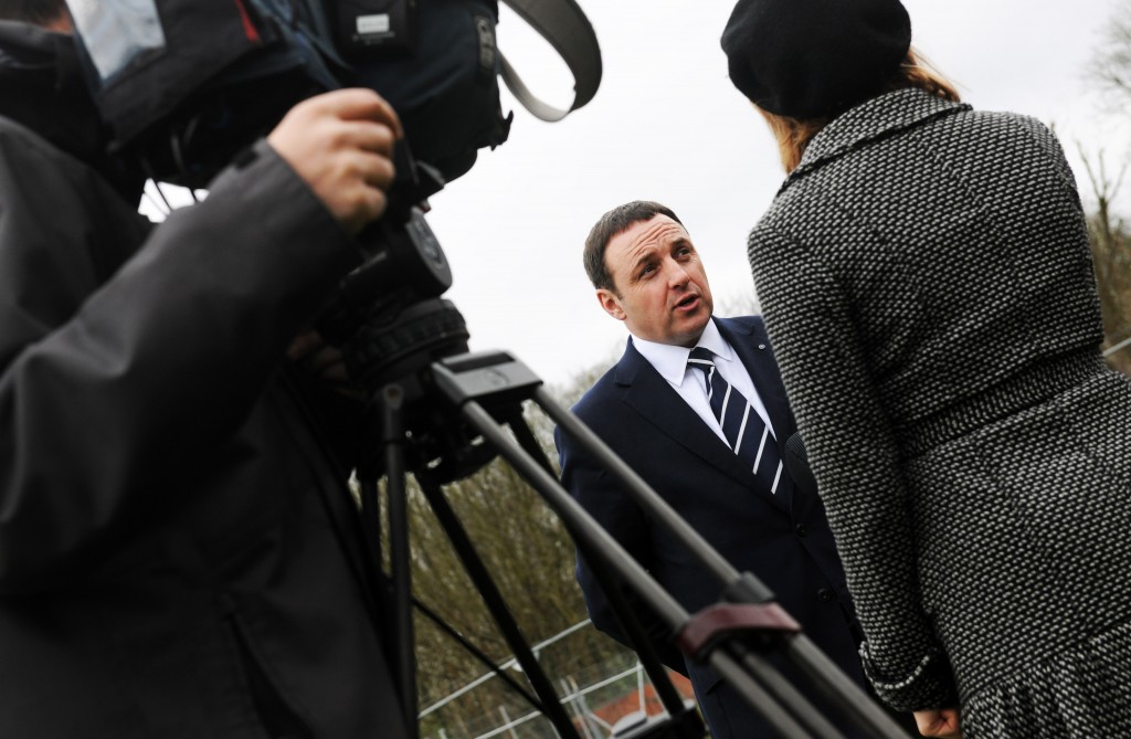 MPCT founder Huw Lewis MBE fields media enquiries. Photographer: Terry Morris.