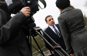 MPCT founder Huw Lewis MBE fields media enquiries. Photographer: Terry Morris.